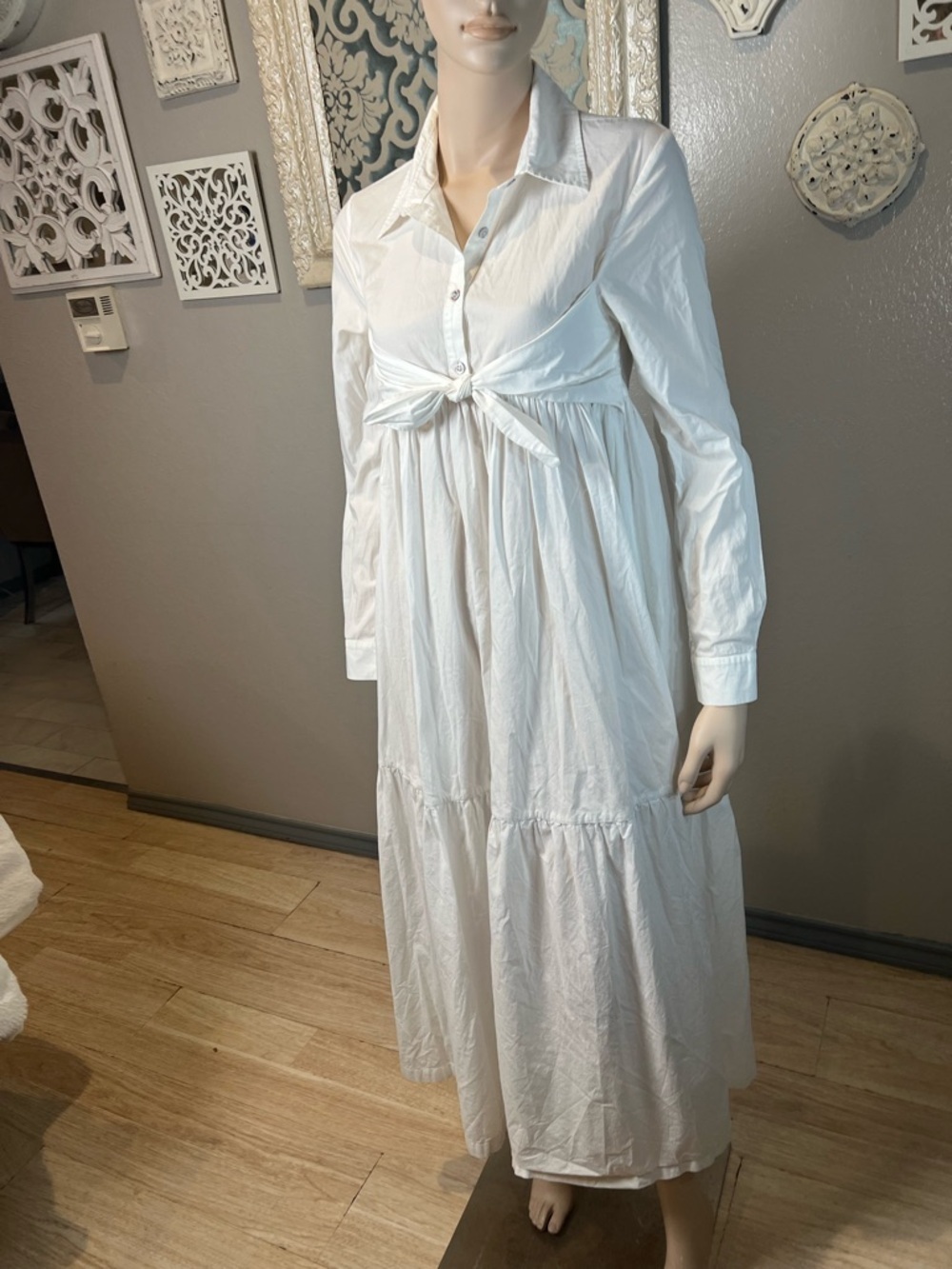 Mara Hoffman White Tie-Front Maxi Dress - Picture 4 of 10